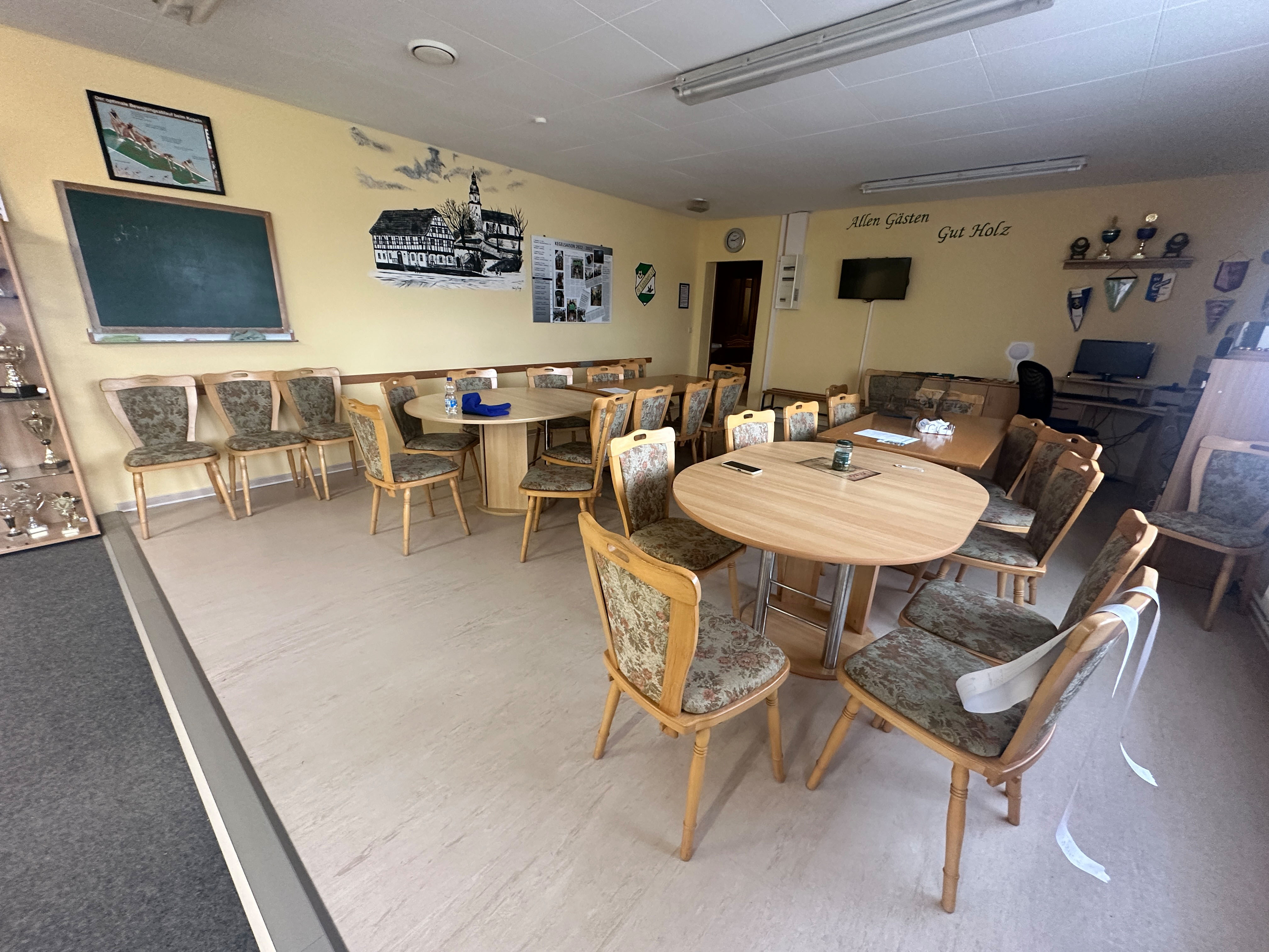 Kegelbahn Sitzbereich